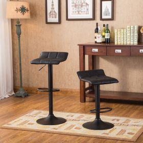 Belham Swivel Black Bonded Leather Adjustable Bar Stool, Set of 2