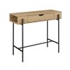 Modern Minimalist Metal and Wood 1-Drawer Entry Table – Coastal Oak