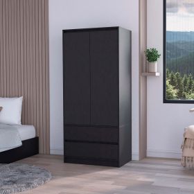 Wyatt Black 2-Drawer Armoire