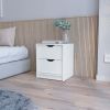 Logan White 2-Drawer Nightstand