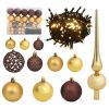 61 Piece Christmas Ball Set with Peak and 150 LEDs Gold&Bronze