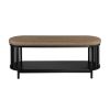 Scandi Upholstered-Top Storage Bench with Lower Shelf – Black