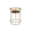 Contemporary Gold-Metal Nesting Side Tables – Dark Walnut / Pale Gold