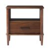 Transitional Solid Wood Spindle Nightstand – Walnut