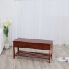 Quality Solid Wood Shoe Bench with Storage, Cherry