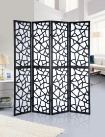 Giyano 4 Panel Screen Room Divider, Black