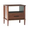 Transitional Solid Wood Spindle Nightstand – Walnut