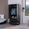 Wyatt Black 2-Drawer Armoire