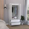 Austin 2 Drawers Armoire, Double Door, Hanging Rod -White