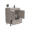 Velloc Single Bathroom Vanity, Double Door Cabinet, One Drawer -Light Gray