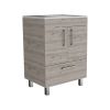 Velloc Single Bathroom Vanity, Double Door Cabinet, One Drawer -Light Gray