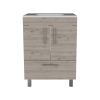 Velloc Single Bathroom Vanity, Double Door Cabinet, One Drawer -Light Gray