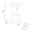 Velloc Single Bathroom Vanity, Double Door Cabinet, One Drawer -Light Gray