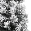 Slim Artificial Christmas Tree with Flocked Snow Green 7 ft PVC