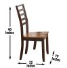 Captivating Side Chair - Cordovan Cherry Finish, Ladder Back - Optimal Comfort, Farmhouse or Style-Blending Environments, Set of 2 Chairs