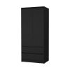 Wyatt Black 2-Drawer Armoire