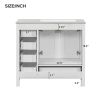 36" White Bathroom Vanity with Ceramic Sink Combo, Abundant Storage Cabinet -2 Soft-close doors and 5 drawers