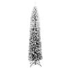 Slim Artificial Christmas Tree with Flocked Snow Green 7 ft PVC