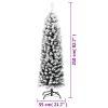 Slim Artificial Christmas Tree with Flocked Snow Green 7 ft PVC