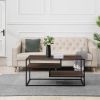 Contemporary Two-Tone Metal Coffee Table - Dark Walnut