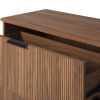 Mid-Century 3-Drawer Chest with Reeded Drawer Fronts, Mocha