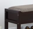 Rouen Seating Bench with Shoe Storage, Espresso