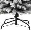 Slim Artificial Christmas Tree with Flocked Snow Green 7 ft PVC