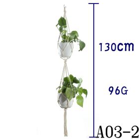 Flower Pot Net Bag Beige Cotton Rope Indoor Plant Hanger Hanging Basket Sling (Option: 22 Style)