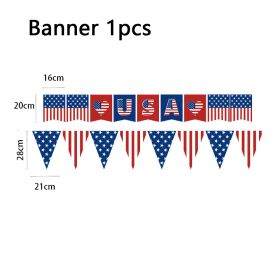 American Flag Patriotic Party Supplies Disposable Tableware Veterans Day Fourth July Favors Independence Day Party Decorations (Style: Banner 1pcs)