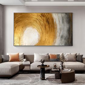 Hand Painted Oil Painting Abstract Gold Texture Oil Painting on Canvas Original Minimalist Art Golden Decor Custom Painting Living Room Home Decor (size: 150X220cm)