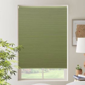 WELLSOURCE Cordless Cellular Shades without Drilling Honeycomb Blinds Blackout for Windows Bed Room, Office Easy to Install Custom Size (Color: green)