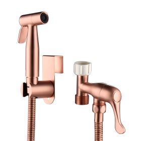 304 stainless steel sanitary equipment toilet sprayer women's washer (Color: Rose gold)