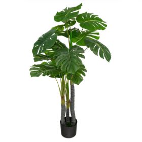 Indoor Outdoor Decorative Accessories Artificial Areca Palm Decorative Silk Tree (Color: green)