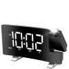 Projection Alarm Clock with Radio Function 7.7In Curved-Screen LED Digital Alarm Clock w/ Dual Alarms 4 Dimmer 12/24 Hour