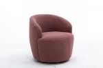 fabric swivel accent armchair barrel chair with black powder coating metal ring