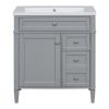 30'' Bathroom Vanity with Top Sink, Modern Bathroom Storage Cabinet with 2 Drawers and a Tip-out Drawer, Single Sink Bathroom Vanity