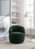 fabric swivel accent armchair barrel chair with black powder coating metal ring