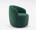 fabric swivel accent armchair barrel chair with black powder coating metal ring