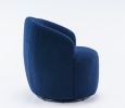 fabric swivel accent armchair barrel chair with black powder coating metal ring